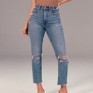 Abercrombie Ankle Straight Ultra High Rise Jeans